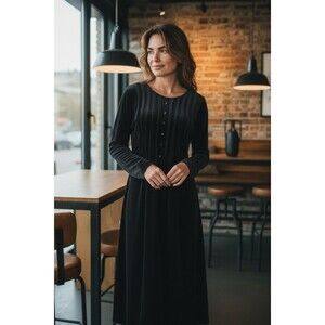 Vintage Studio Ease Velvet Dress, Size Large,Black, Goth